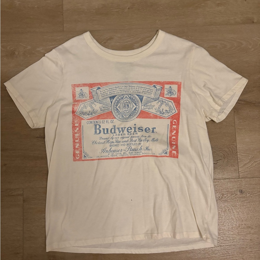 Budweiser Graphic Tee - Cream and Red
